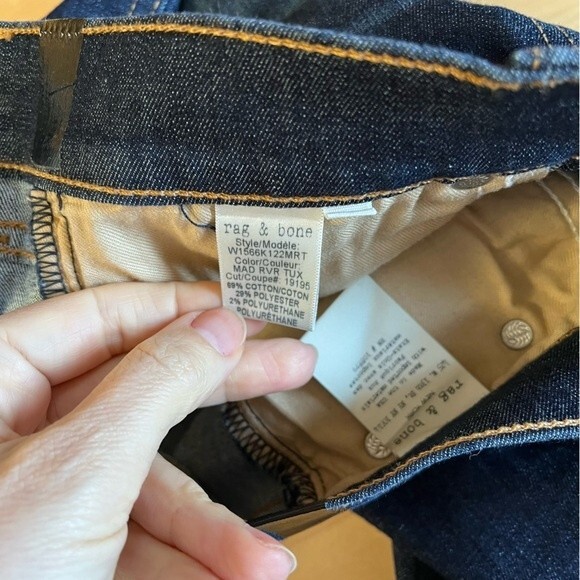 Rag & Bone High Rise Ankle Skinny Jeans Mad River Tuxedo 27 - Picture 10 of 14